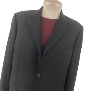 Corneliani Mens Charcoal Grey Super 100s‎ Merino Wool Blazer 3-Button Italy 44R